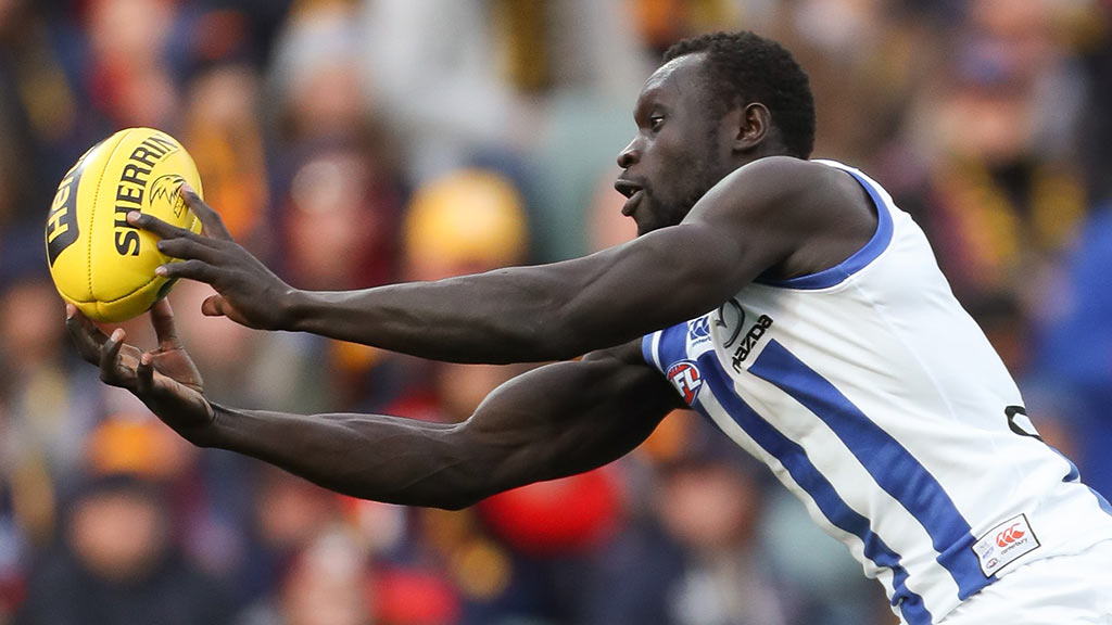 daw150119.jpg North Melbourne defender Majak Daw - AFL,North Melbourne Kangaroos,Majak Daw,Injuries